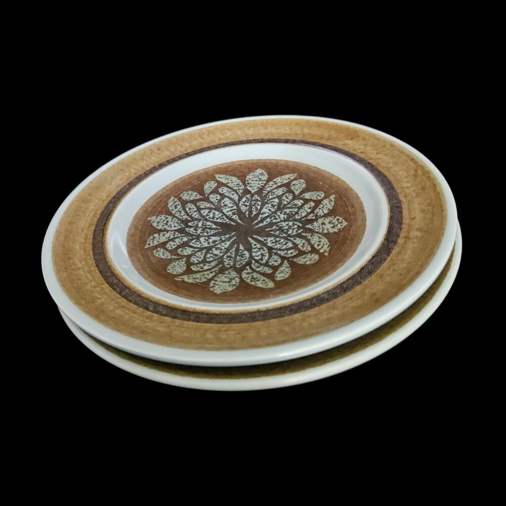 Vintage Franciscan Madeira Bread Plates Set of Two Brown Floral USA